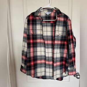 NWOT Old Navy Red and Black Plaid Button-Up Flannel Sz S
